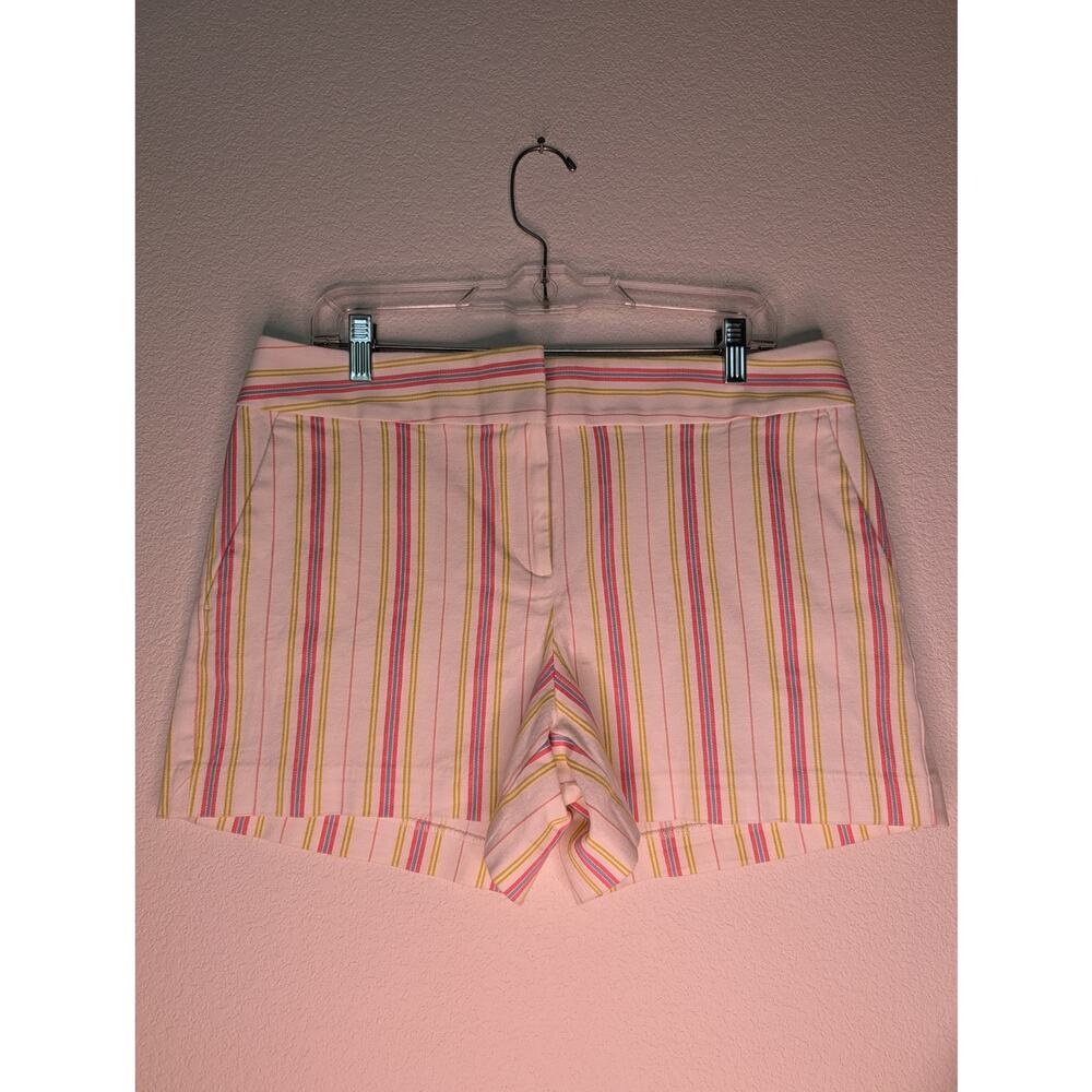 LOFT NWT 4" Striped Chino Shorts Pink Yellow  10 Preppy Coastal Summer Capsule